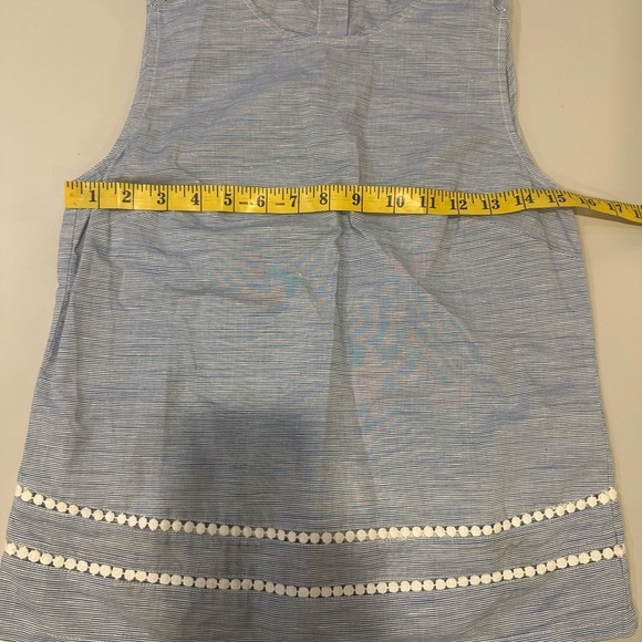Women's Sleeveless Blue Top with White Accents Size XSP - Picture 5 of 6